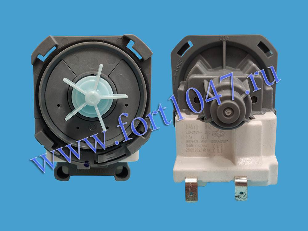 Насос HANYU 9019419 аналог FUDI 30W 4 защелки, клеммы назад ПММ 1718C 49037217 556915