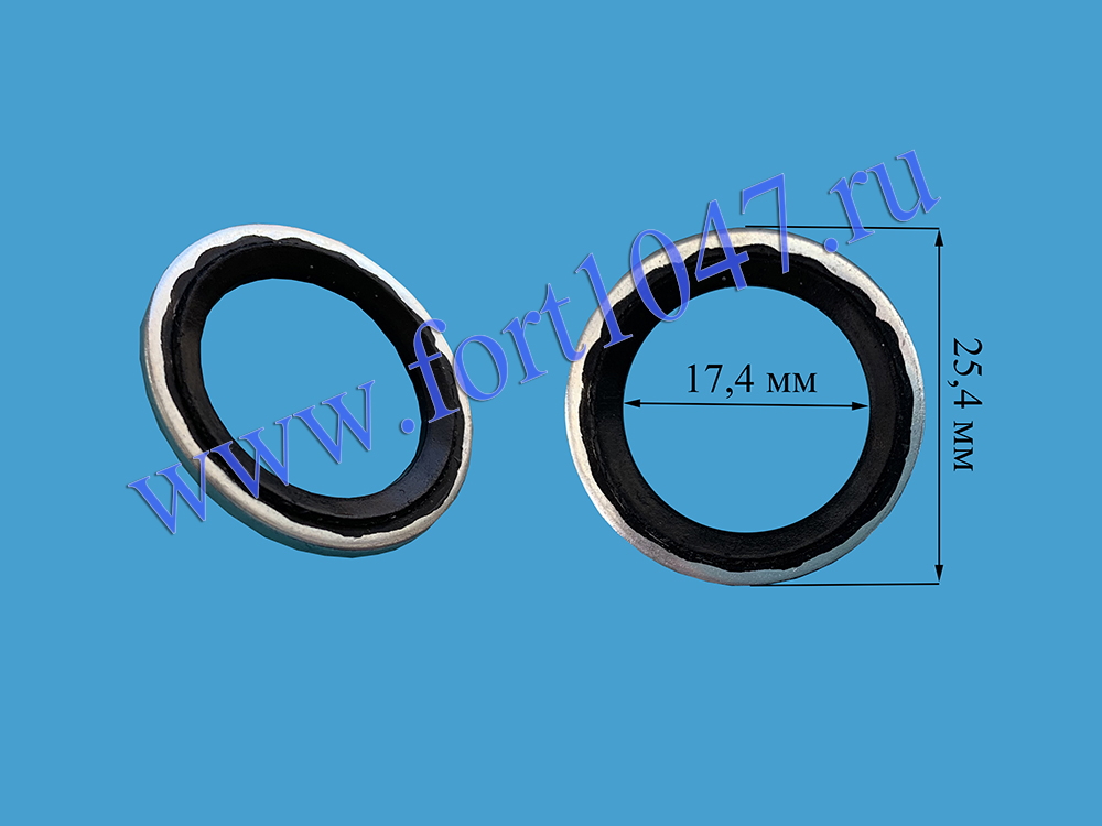 Металлорезиновое кольцо внешний D = 25,4мм внутренний d = 17,4мм