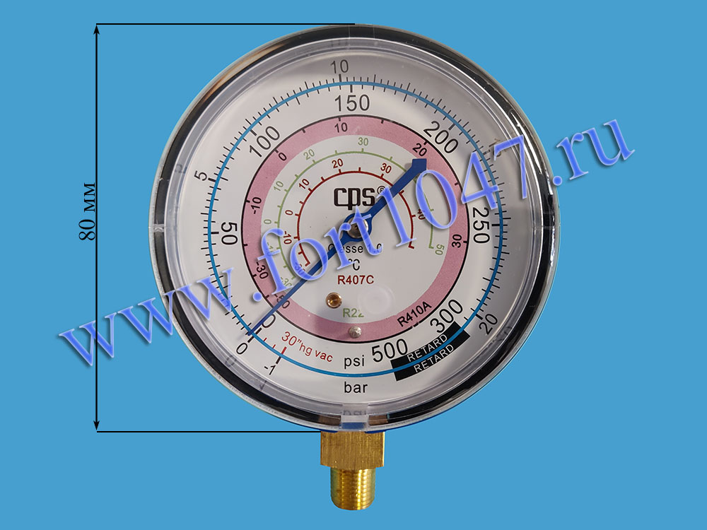 Мановакуумметр 80мм R410A, 407C, 22 СPS RGO4L