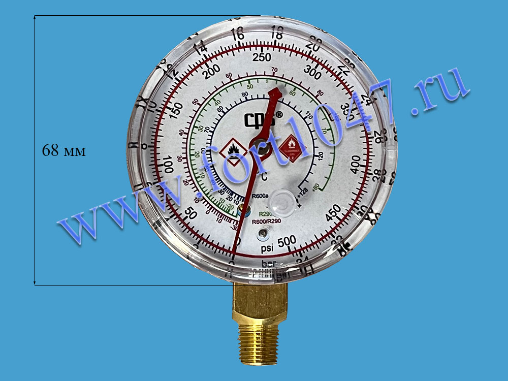 Манометр 68мм R600А, 290 CPS RGHCH
