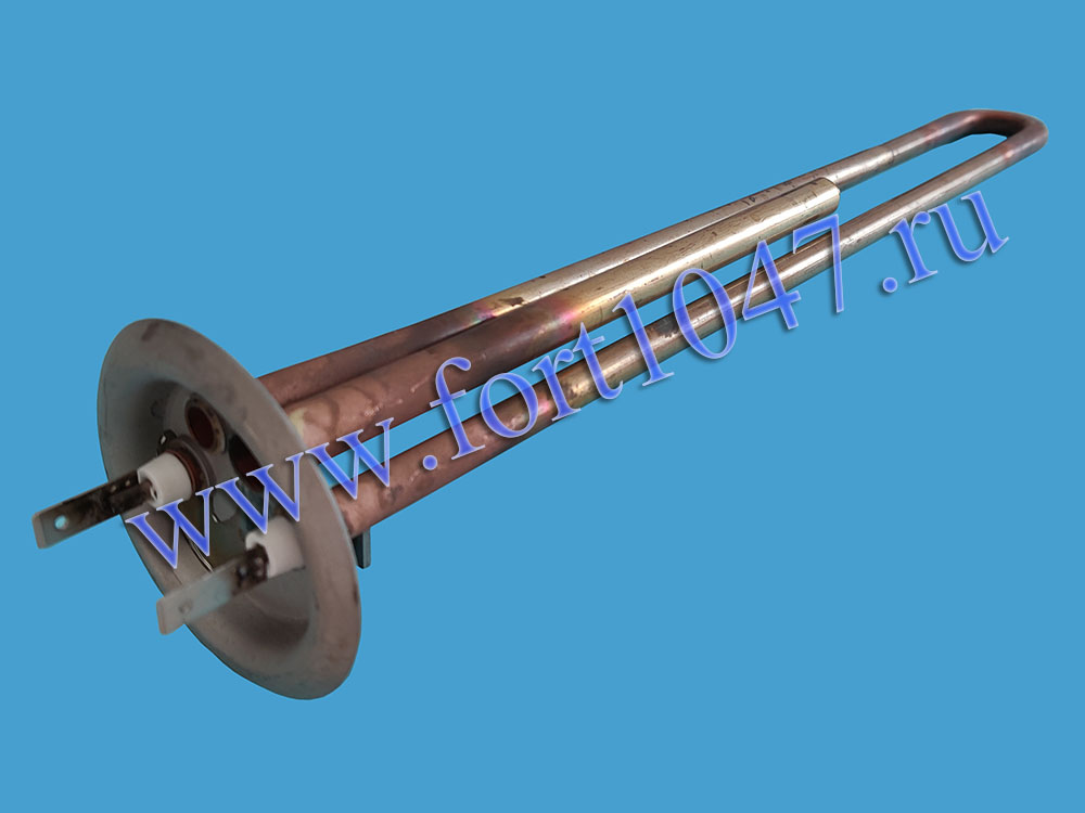 ТЭН RF 1300W фланец d64мм под анодМ4 (медь) (2 трубки для термостата и термозащиты)